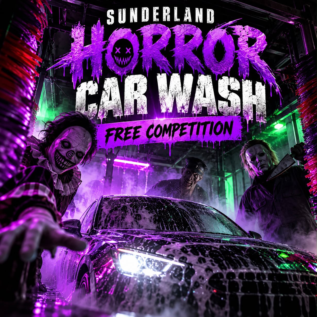 🚨🎃 SUNDERLAND HORROR CAR WASH – FREE ENTRY COMPETITION! 🎃🚨